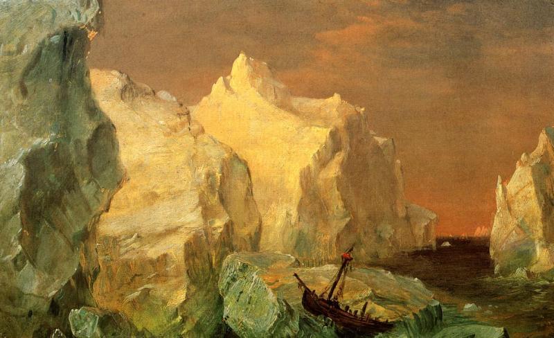 Frederic Edwin Church Icebergs and Wreck in Sunset